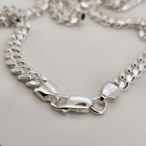 Elegant 925 sterling silver Miami Cuban Chain Necklace 22" B - Picture 7 of 7